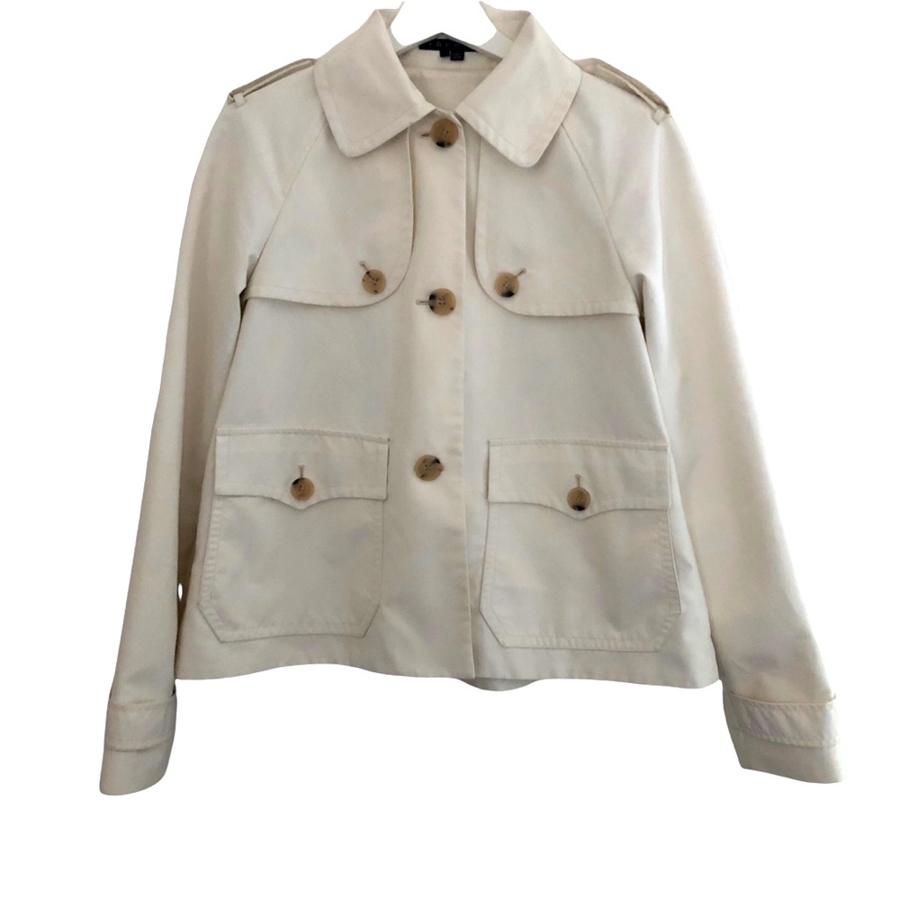 Theory Oberon Raincoat Jacket Off white Short
